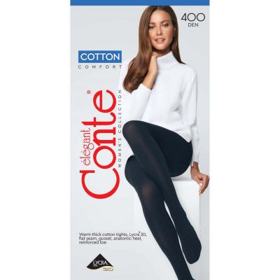 Tights Conte Cotton 400 Den | Soft Warm Opaque Comfy Women Pantyhose